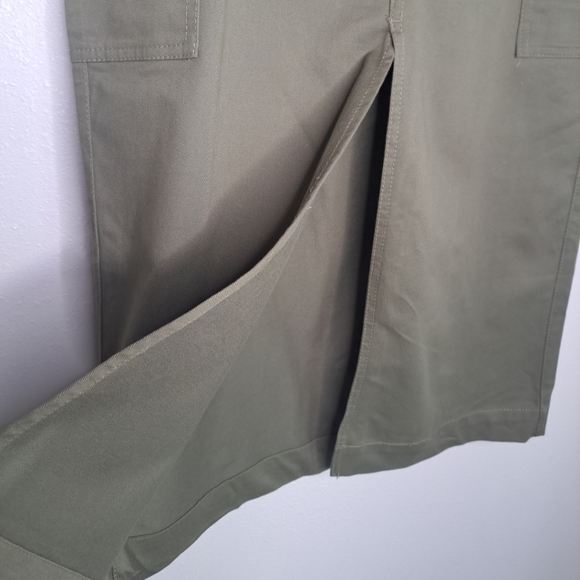 Ann Taylor LOFT Military Green Cargo Skirt Women's Size 10 Open Front - Picture 9 of 16